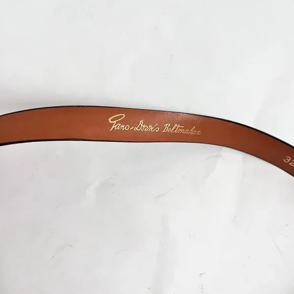 Genuine Shrunken Calf Leather Belt Women Size 32 Black Silver Slim Skinny - Picture 6 of 6